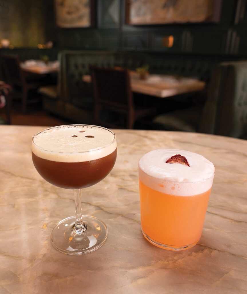 In time for the holidays, The Whaling Bar’s new cocktail creations include the “Spiced Espressotini”(Vodka, Espresso, Cinnamon, Cacao, Star Anise, Orange) and “Foamie Session”(Tequila, Aperol, Mezcal, Lemon, Strawberry Foam)