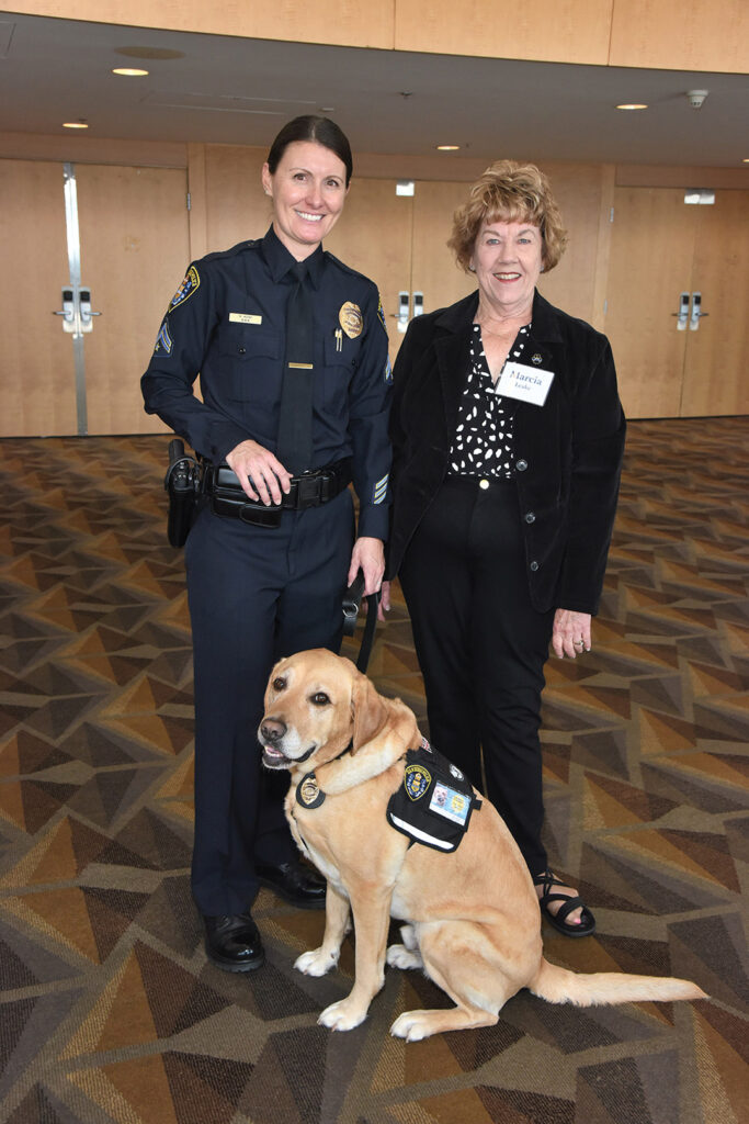 Detective Natalie Hone, Marcia Leake, and K-9 Lyle Hope