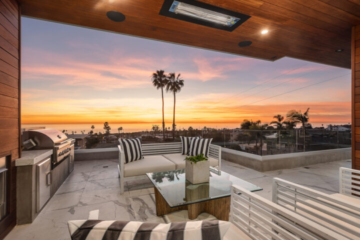 This $6,549,000 5-bedroom, 5-bathroom contemporary house on 367 Liverpool Drive is listed by Jam Zayer. It features panoramic ocean views, indoor-outdoor living, and a theater. “A–plus walkability, A-plus ocean views, and indoor-outdoor living. That’s what this new generation of buyers wants within 92007,” says Zayer