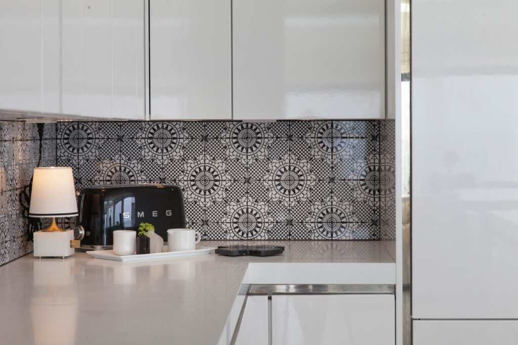 Skip the Subway: Baumgart custom-designed the kitchen backsplash and had it made in Sweden