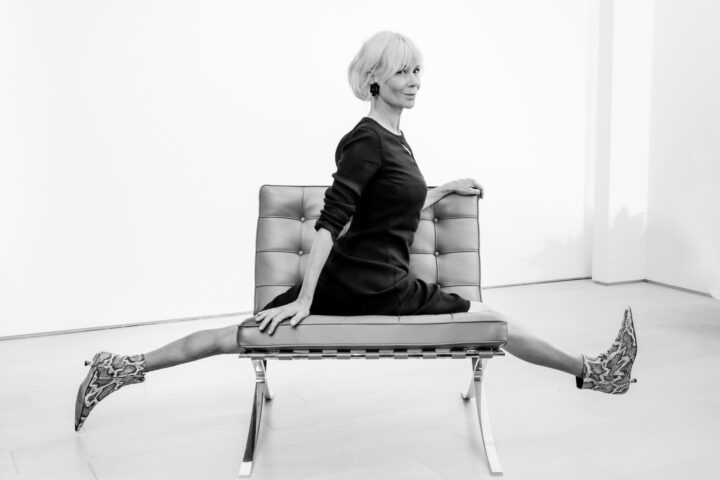 Gillian Flynn in the Barcelona chair