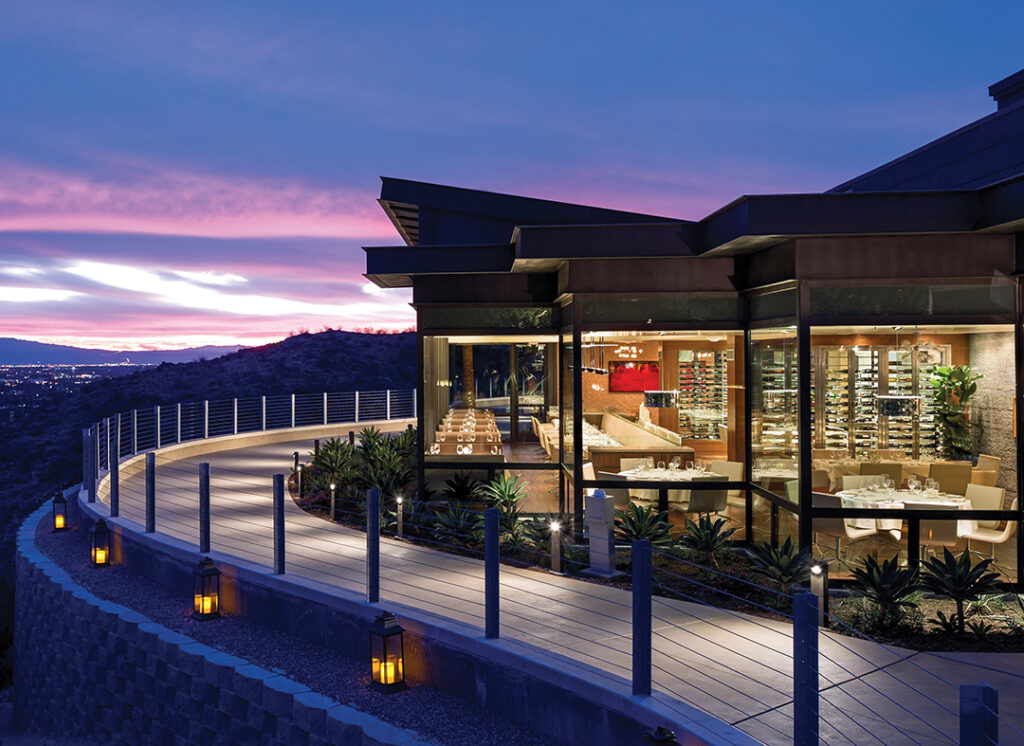 The Edge Steakhouse offers a bird’s-eye view of the valley
