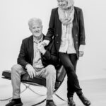 Liz and Brandon Braylock in the Barcelona chair