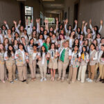 Emerging Leader Girl Scout class of 2025 with Girl Scouts San Diego CEO Carol Dedrich (center, in green)