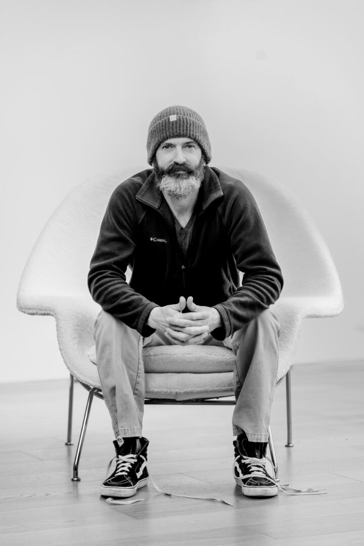 Seth Zuloaga in the Womb chair