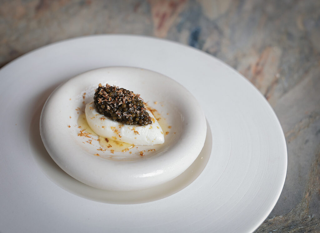 Lilo’s tasting menu Ossetra caviar dish