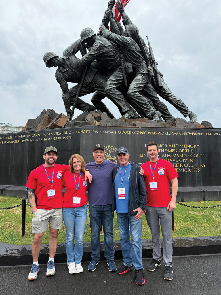 Veteran Dwight Wait and family at the Marine Corps Memorial