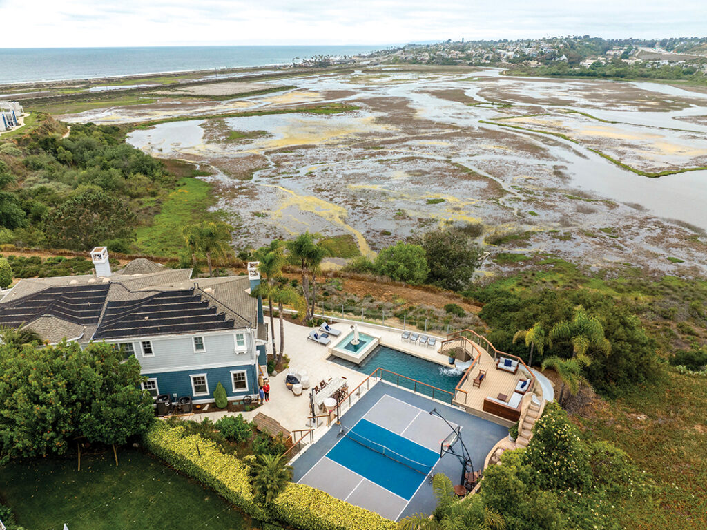 The Montbleaus’ Solana Beach home overlooking the San Elijo Lagoon offers ample space for hosting fundraisers and entertaining family and friends
