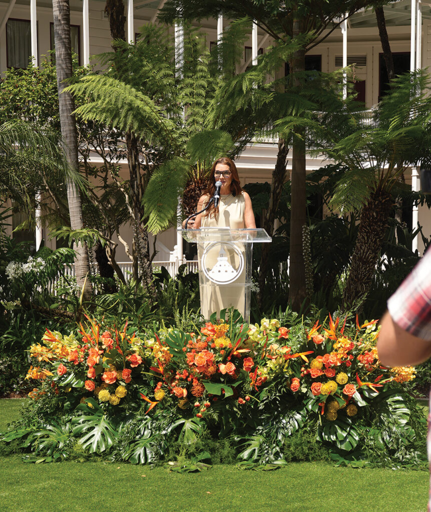 Actress Brooke Shields welcomed guests to the Grand Opening