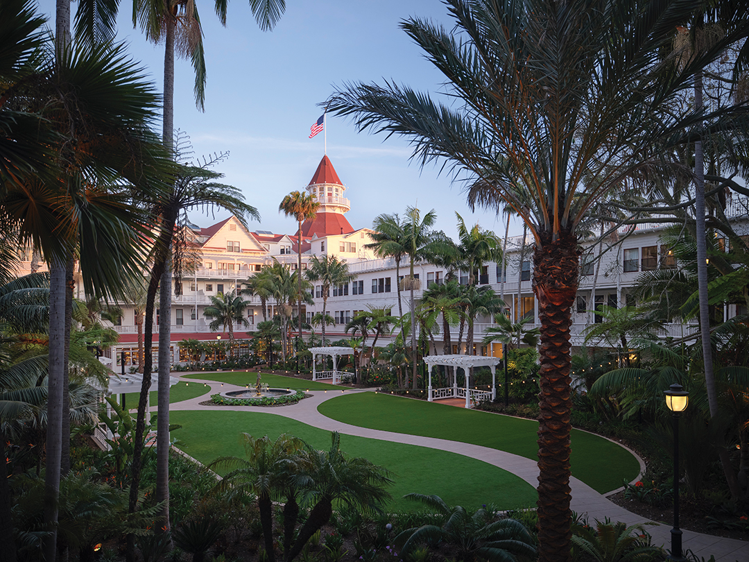 The lush central garden courtyard was restored to its Victorian “roots” by Burton Landscape Architecture Studio