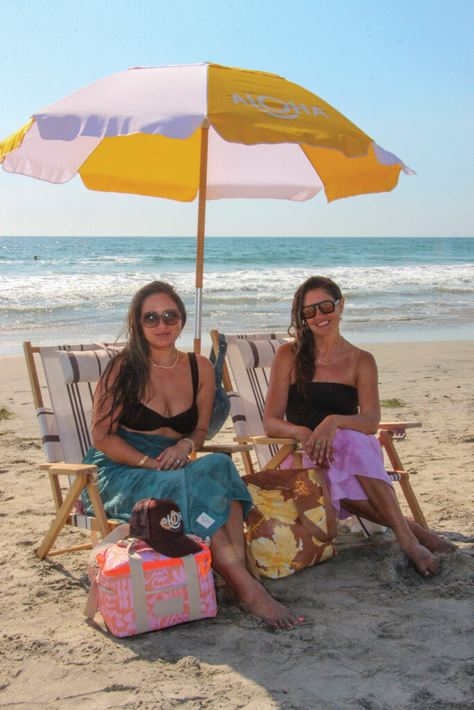 Aloha Collection Founders Heather Aiu and Rachael Leina‘ala Soares at the brand’s 11-year anniversary hang at Seaside Beach in Cardiff 