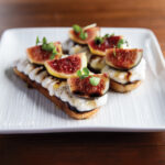 Black Mission Fig Bruschetta: Whipped Burrata, Aged Balsamic, Micro Basil