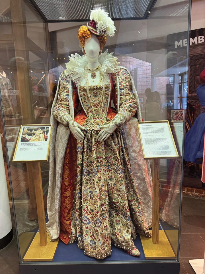 Visitors to Shakespeare’s Globe in London can browse through copious costumes