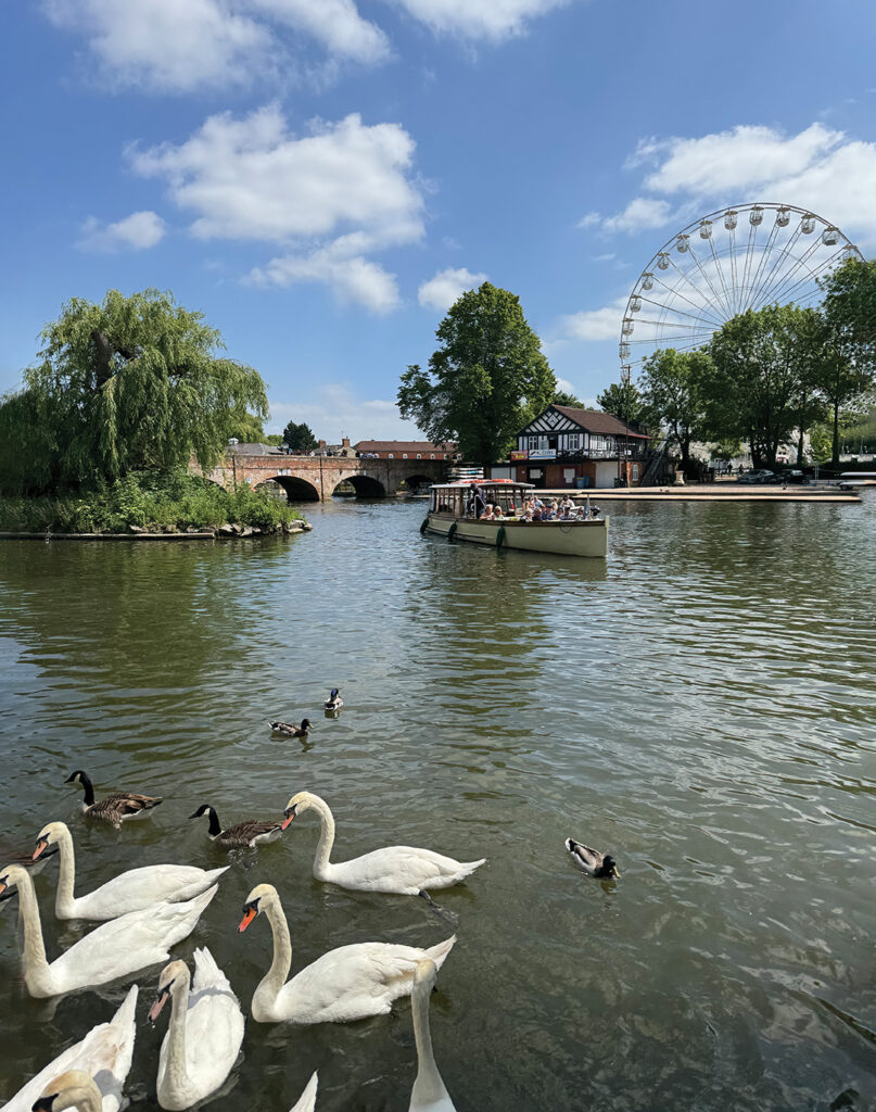 The Avon River in Stratford-Upon-Avon is popular for boating