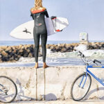 Jesse Miller, Jetty Girl, 2024. Watercolor, 12 x 16 in