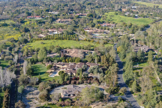 Big luxury house with pool located next the golf course in a private community, San Diego, California, USA