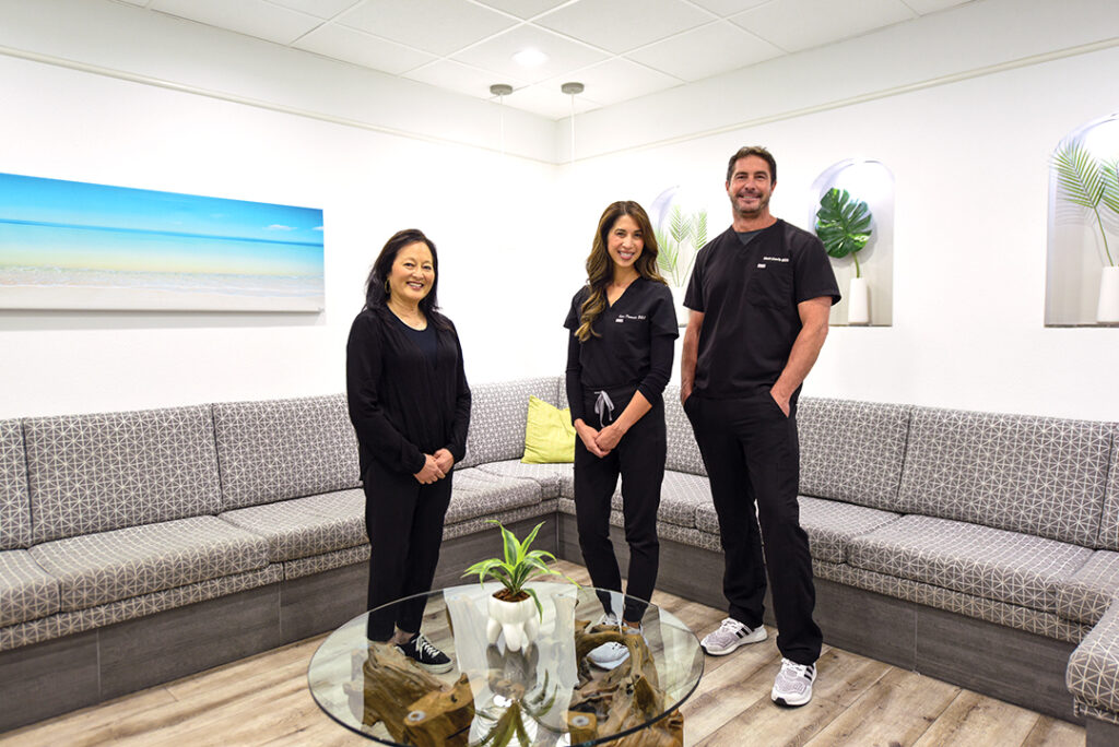 Readers’ Choice, Pediatric Orthodontist/Dentist: Yoshikane Orthodontics & Davis Pediatric Dentistry
Led by Dr. Terrie Yoshikane (photographed, left), Yoshikane Orthodontics in Encinitas is dedicated to creating healthy, confident smiles through compassionate, patient-centered care. As one of San Diego’s most experienced Invisalign providers, she transforms smiles with a commitment to excellence. In the adjoining office, board-certified pediatric dentists Dr. Matt Davis (right) and Dr. Edna Pamaran (center), both San Diego natives and UCLA alumni, are also recognized in our readers’ poll for excellence in pediatric dentistry