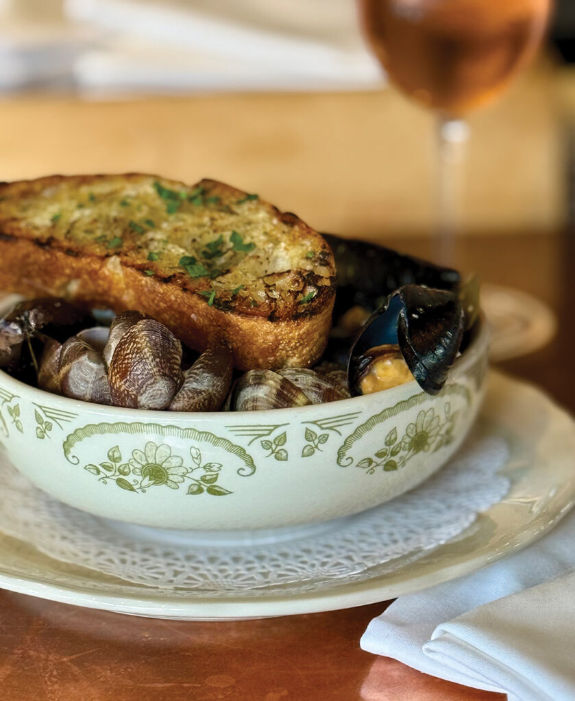 Clams and Mussels at Seattle’s iconic Pink Door restaurant