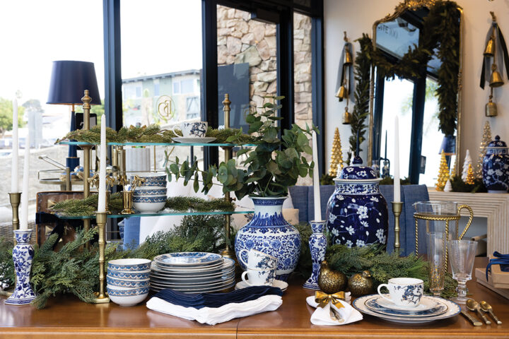 The Beaudry mirror reflects the scene above the Zarah console table in whitewashed oak