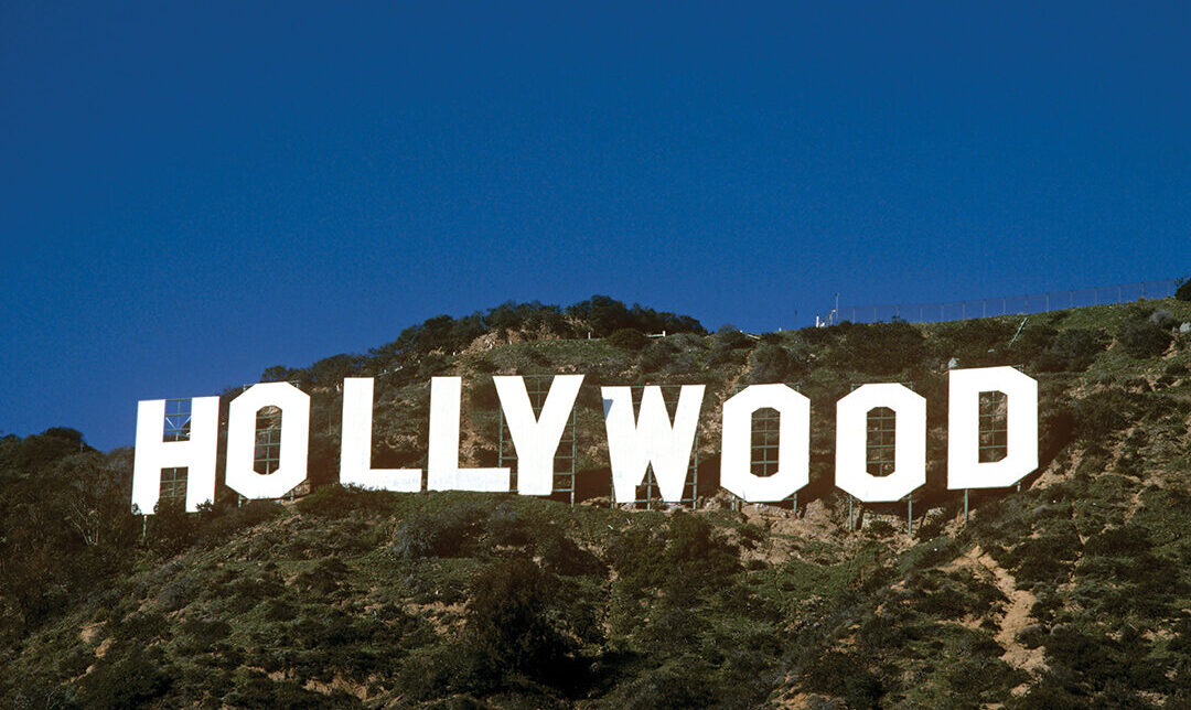 The famous Hollywood Sign in the Hollywood Hills, CA