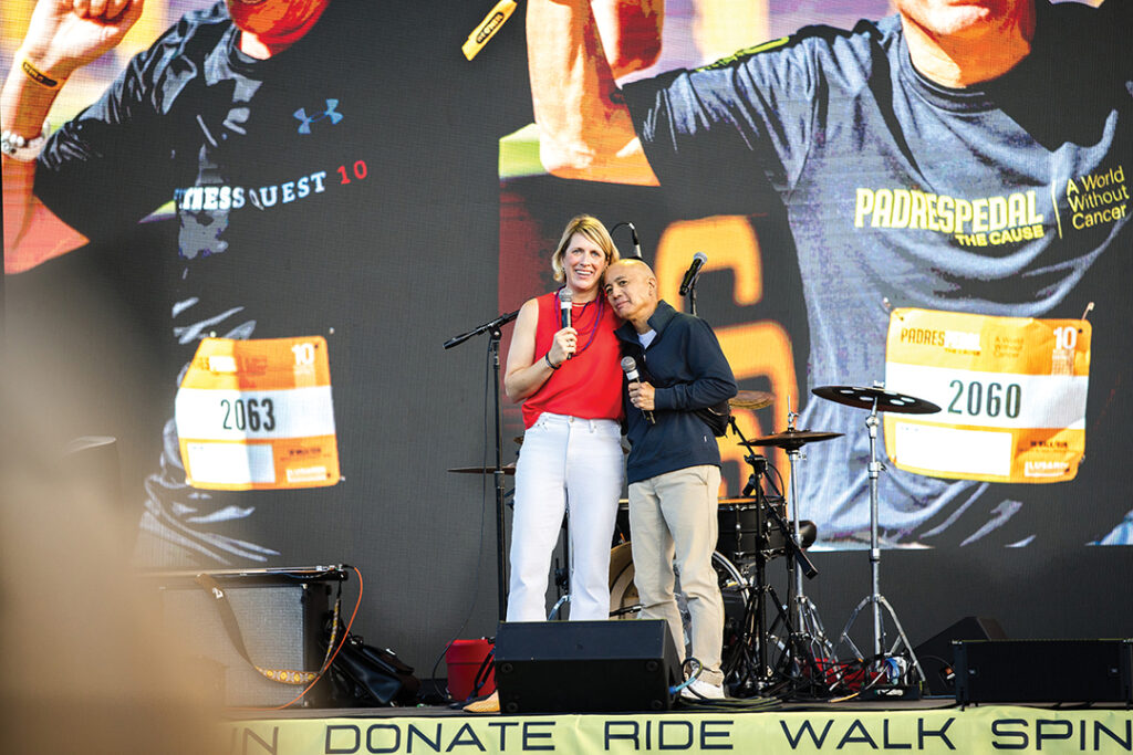 Curebound CEO Anne Marbarger with cancer survivor and advocate Joseph Pangelinan
