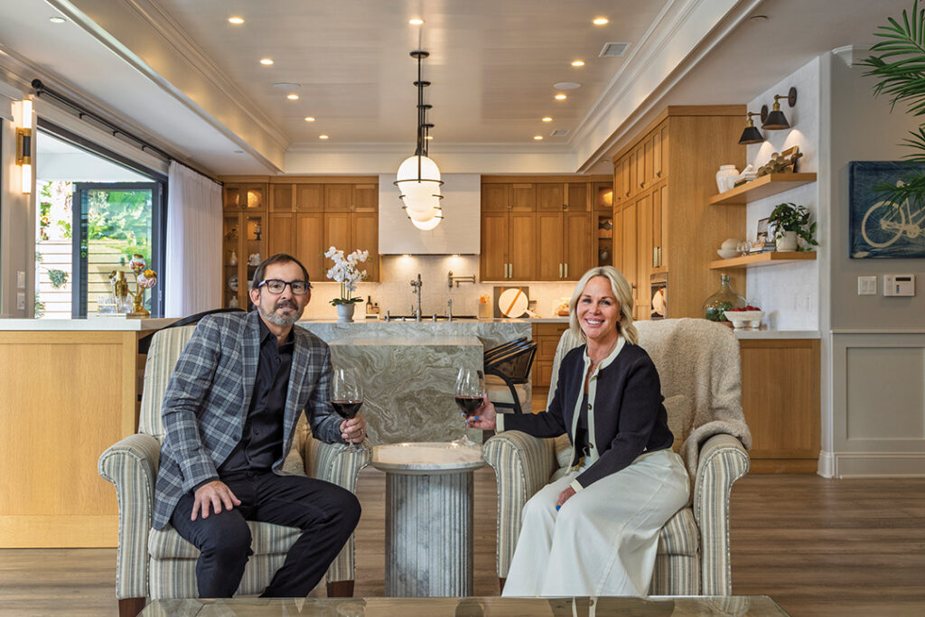 Jeff and Jodi Mastro relax in the living room 
of their Coronado home