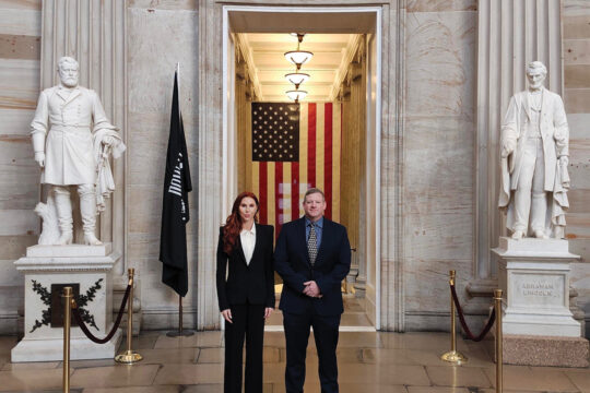 Dominique Plewes with a SOF Congressional Fellow