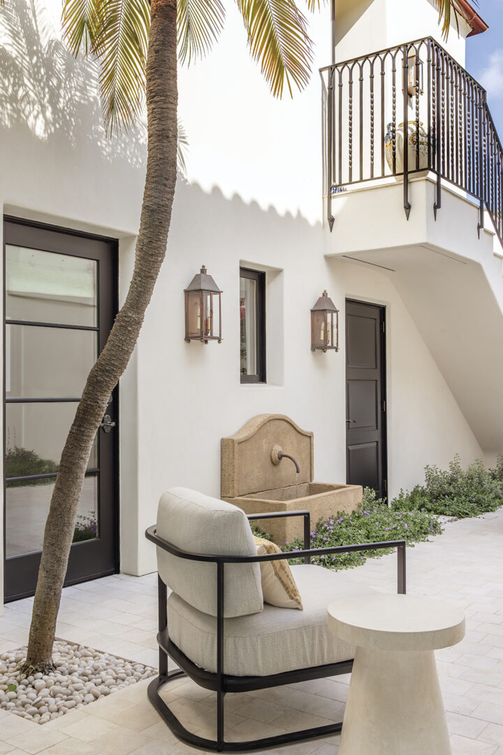 Crafting a Revival // Handcrafted details and custom elements evoke the past while emphasizing restraint over embellishment. Tosti Woodworks designed and created custom furniture and millwork throughout the home. Custom tile and stonework by M.A. Tile and Stone is used throughout the interiors while the courtyard fountain is by Venetian Stone