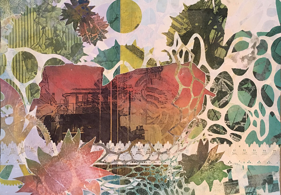 Frol Boundin, The Shores of a Lost Sea (Aral), 2020. Mixed media, photo intaglio, relief, and stencil monotype, 22 x 30 in.