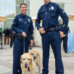 Natalie Hone, K9 Lyle Hope, and Jon Goebel