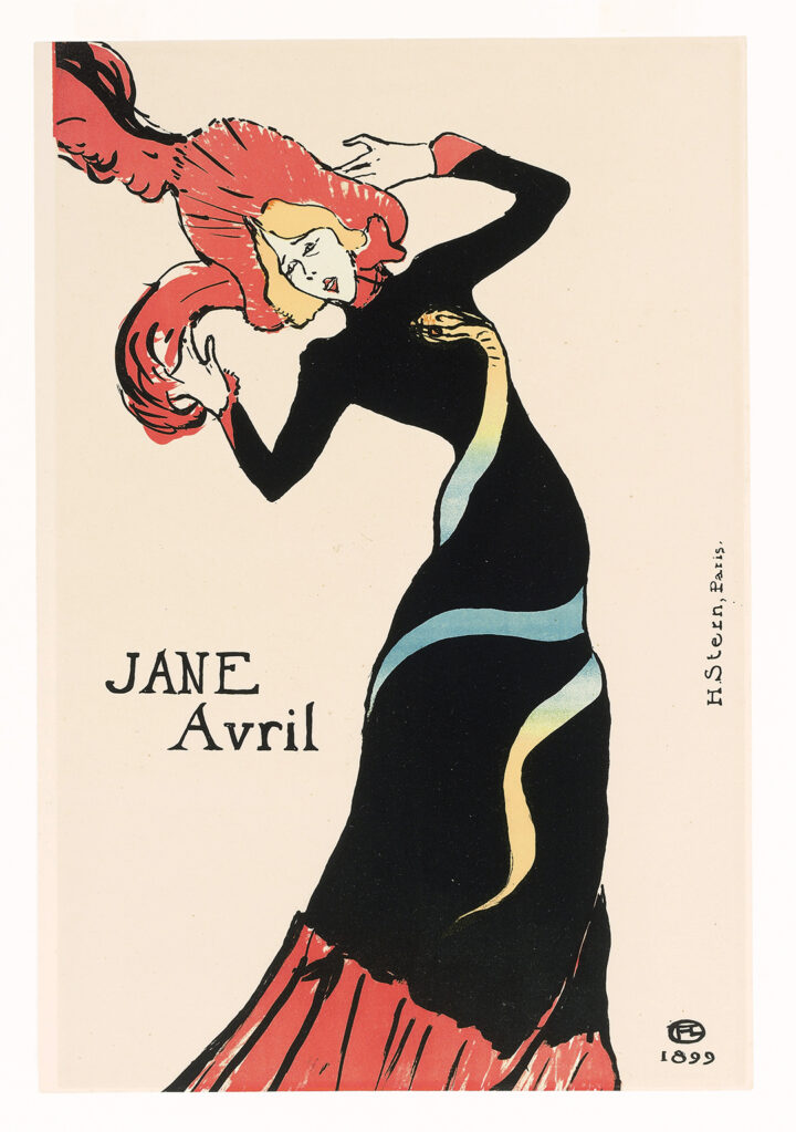 "Jane Avril," 1899, Henri de Toulouse-Lautrec, gift of the Baldwin M. Baldwin Foundation