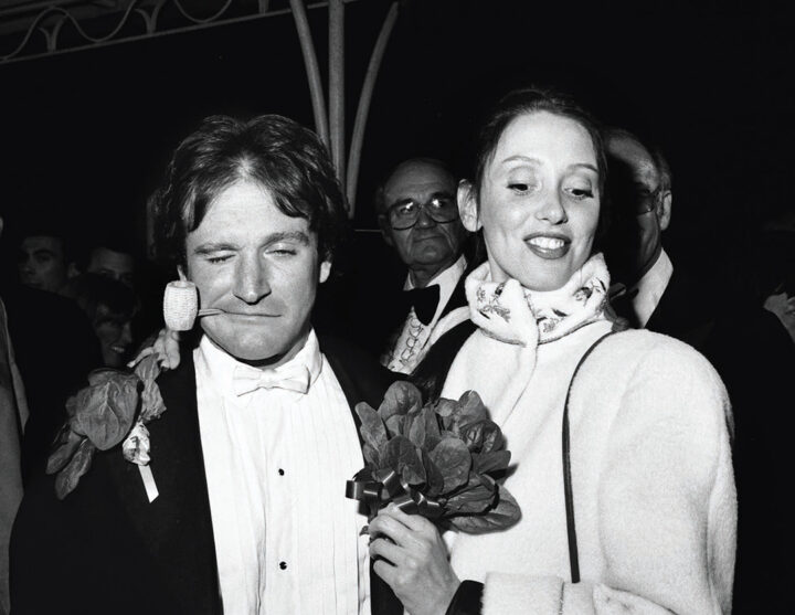 Robin Williams and Shelley Duvall, Premiere of 'Popeye,' 1980