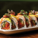 Geisha Roll: Spicy Tuna, Avocado, Serrano, Yamagabo, Crunchy Garlic