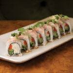 Rancho Luxe Roll: Lump Crab, Yamagobo, Cucumber, Tuna Toro, Truffle Aoili, Caviar