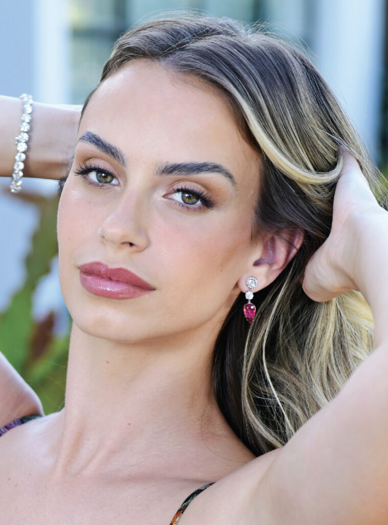 Attendees at the Art of Fashion on September 10 will have the opportunity to purchase opportunity drawing tickets to win 
this pair of rubellite and diamond earrings donated by John Matty Co.
