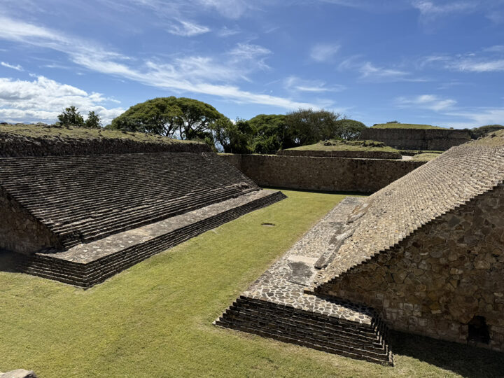 Monte Albán is an ancient Zapotec city spread across a mountaintop overlooking the Oaxaca Valley