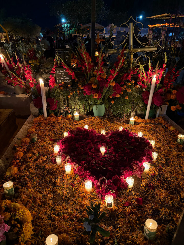Visiting the local cemeteries at night was a rare and special way to celebrate with the locals