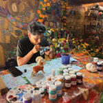Fanciful creatures called “alibrijes” are hand-carved from wood and vibrantly painted